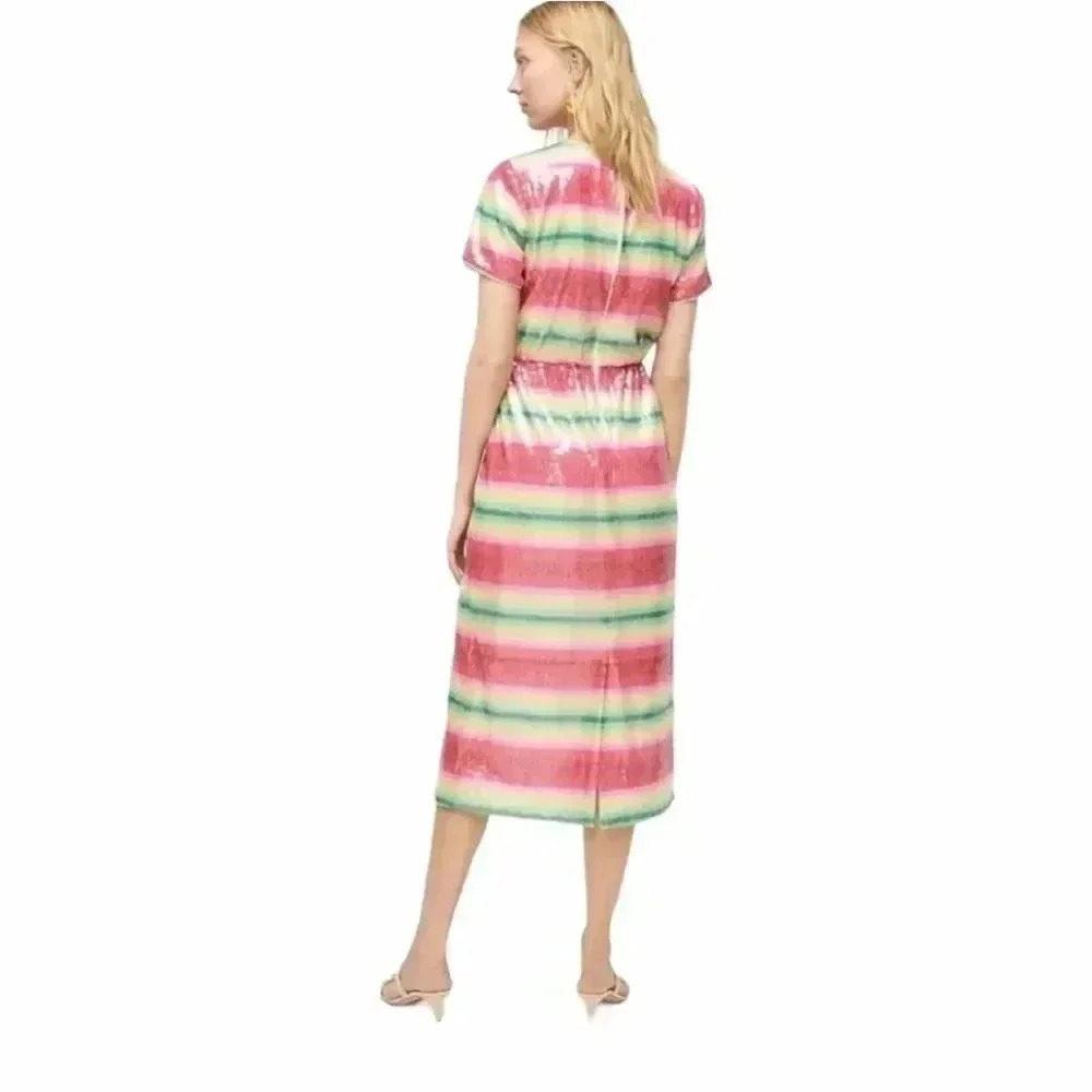 {J. Crew} NWT: Watermelon Stripe Sequin Maxi Dress - Picture 5 of 16